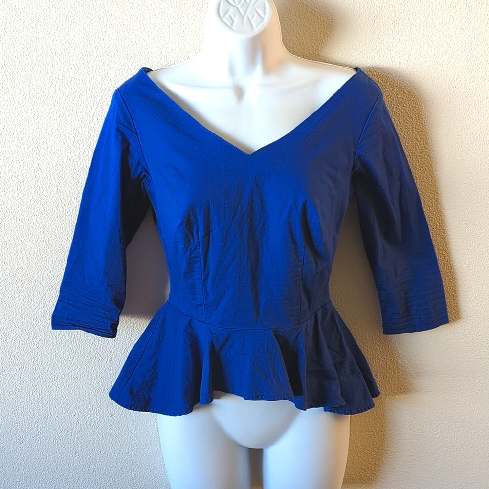 Pinup Couture Haley top in Royal Blue